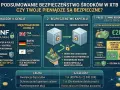 Grafika przedstawia podsumowanie bezpieczeństwa środków w XTB, z logo KNF (Polska) i informacjami o licencjach.