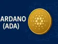 Złota moneta Cardano (ADA) na tle schematu sieci. Analiza Cardano USD.