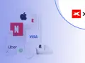 Logo XTB obok ikon znanych marek (Apple, Netflix, Visa, Amazon, Uber, McDonald's, Spotify). Unikaj xtb opłata za brak aktywności.