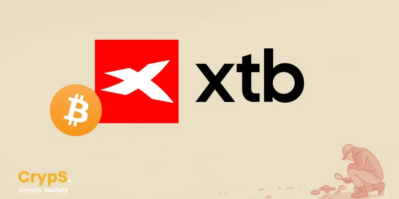 XTB pytania i odpowiedzi: Bitcoin i logo XTB. Detektyw bada artefakty.