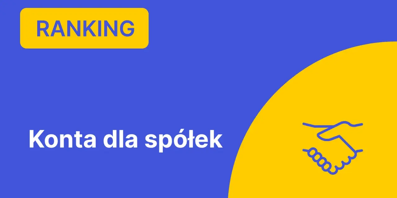 Ranking kont dla spółek z oo. Ikona uścisku dłoni symbolizuje współpracę i dobre relacje biznesowe.