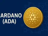 Złota moneta Cardano (ADA) na tle schematu sieci. Analiza Cardano USD.