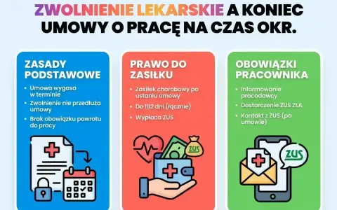 Zwolnienie lekarskie a ZUS: zasady, prawo do zasiłku i obowiązki pracownika po ustaniu umowy.