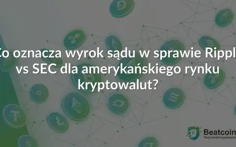 Wyrok w sprawie Ripple vs SEC: czy to koniec kryptowalut w USA? Grafika przedstawia ikony różnych kryptowalut na tle sieci.
