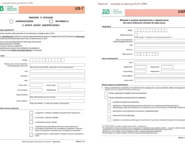 Wniosek do ZUS o wydanie zaświadczenia o okresach ubezpieczenia, przydatny przy planowaniu emerytury a działalność gospodarcza.