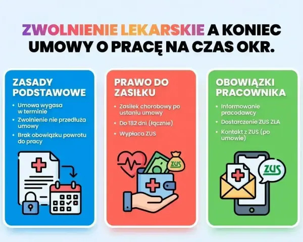 Zwolnienie lekarskie a ZUS: zasady, prawo do zasiłku i obowiązki pracownika po ustaniu umowy.