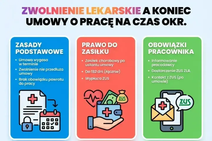Zwolnienie lekarskie a ZUS: zasady, prawo do zasiłku i obowiązki pracownika po ustaniu umowy.