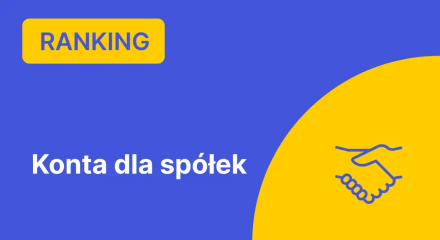 Ranking kont dla spółek z oo. Ikona uścisku dłoni symbolizuje współpracę i dobre relacje biznesowe.