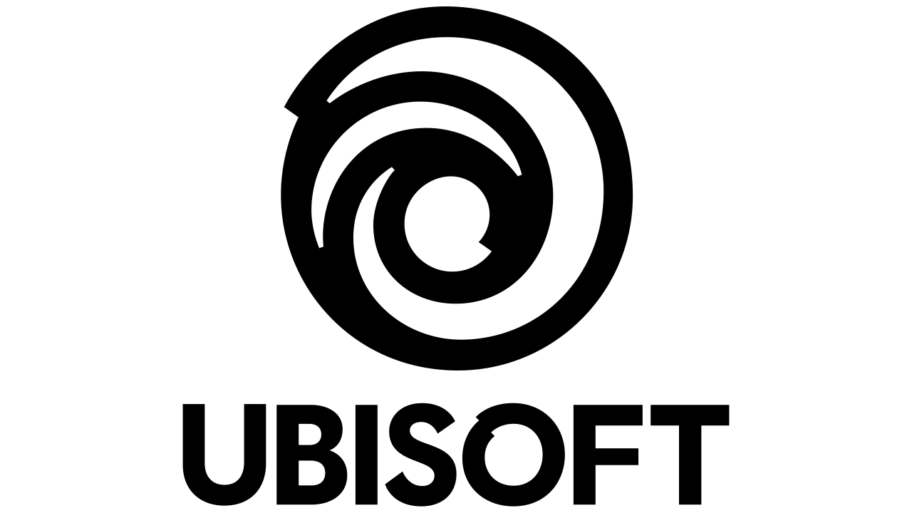 Logo Ubisoft, znane z gier takich jak Assassin's Creed. Akcje Ubisoft są popularne wśród inwestorów.