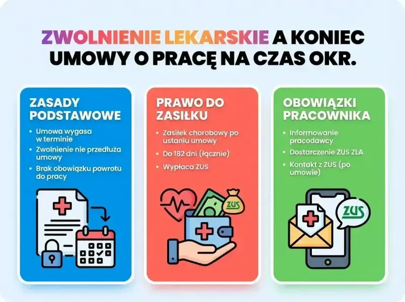 Zwolnienie lekarskie a ZUS: zasady, prawo do zasiłku i obowiązki pracownika po ustaniu umowy.